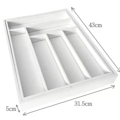 Wkład rozsuwany do szuflady biały na sztućce 52x43x5 cm Kinghoff KH 1748 bambusowy organizer