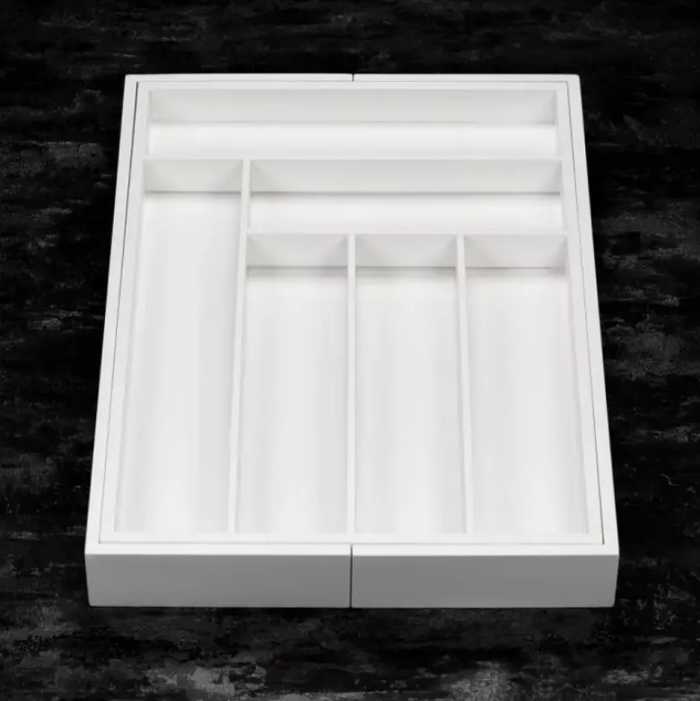 Wkład rozsuwany do szuflady biały na sztućce 52x43x5 cm Kinghoff KH 1748 bambusowy organizer