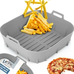 Wkład silikonowy do frytkownicy beztłuszczowej Air Fryer szary 22 cm Vilde