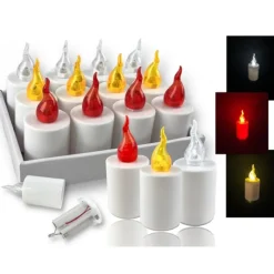 Wkłady LED do znicza zestaw 3 sztuk świeczki czerwone żółte białe sl8820