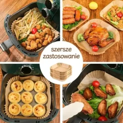 Wkłady papierowe 20x4.5cm 100 szt do frytkownicy beztłuszczowej air fryer