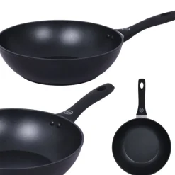 Wok 28 cm patelnia głęboka czarna nieprzywieralna powłoka MG Home