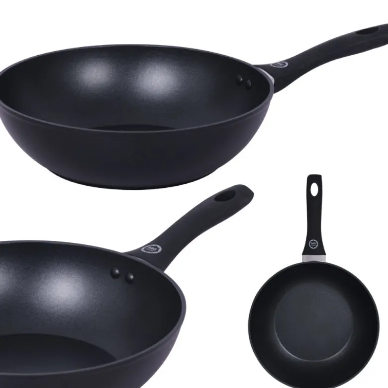 Wok 28 cm patelnia głęboka czarna nieprzywieralna powłoka MG Home