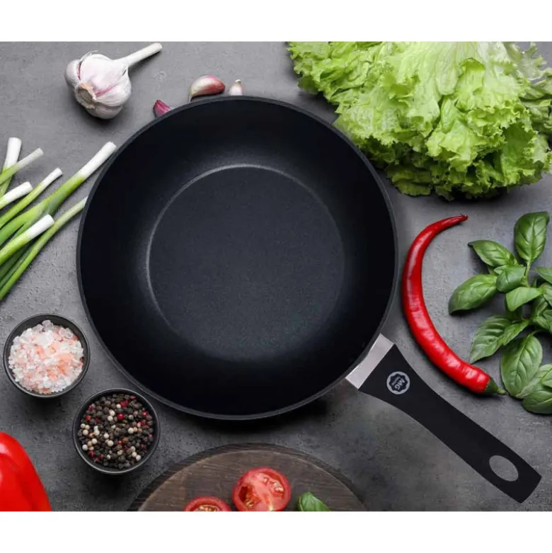 Wok 28 cm patelnia głęboka czarna nieprzywieralna powłoka MG Home