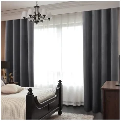 Zasłony grube Velvet na taśmie 140x250 cm czarne
