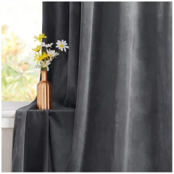 Zasłony grube Velvet na taśmie 140x250 cm szarość pałacu