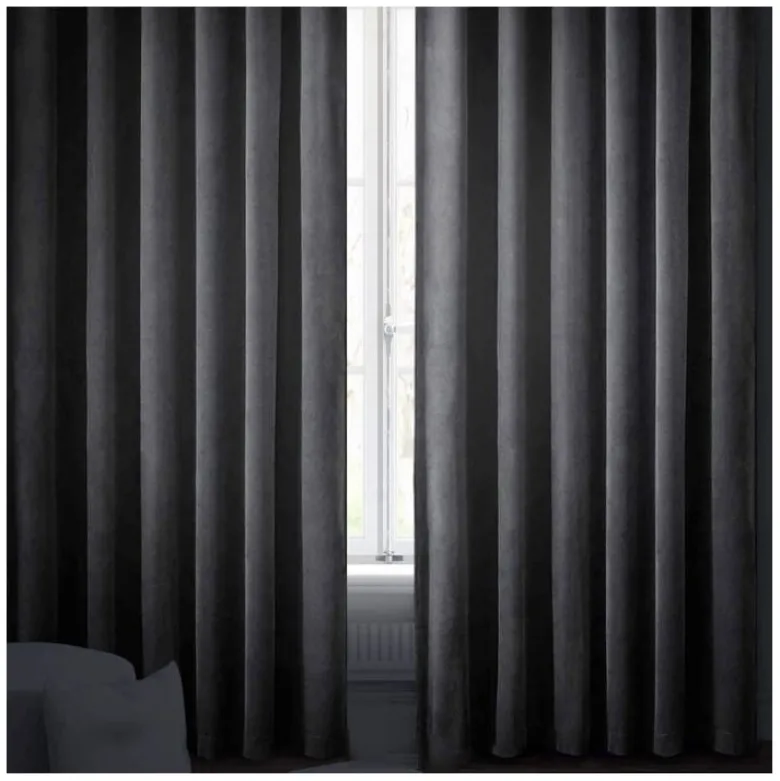 Zasłony grube Velvet na taśmie 140x250 cm szarość pałacu