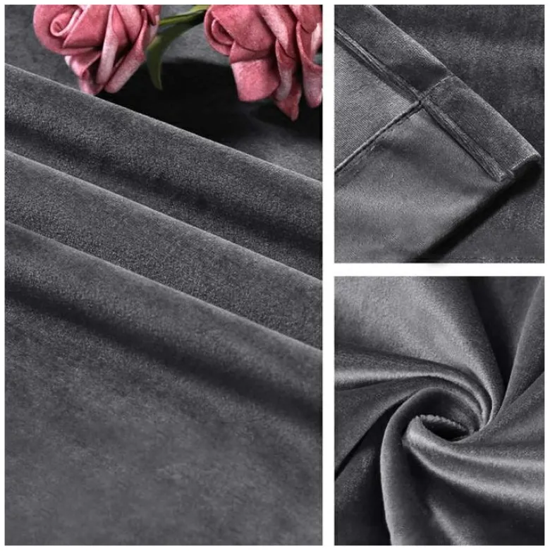 Zasłony grube Velvet na taśmie 140x250 cm szarość pałacu