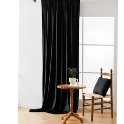 Zasłony zaciemniające na taśmie Cotton World Velvet na taśmie 140x250 cm czarne