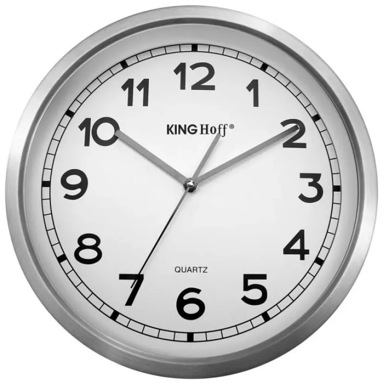 Zegar ścienny okrągły Kinghoff KH-5026 cichy nowoczesny 34cm