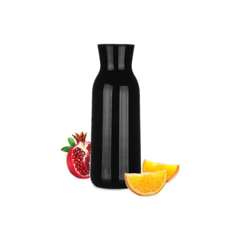 Zestaw do whisky czarna karafka szklana 1000 ml + 6 czarnych grubych szklanek 280 ml