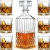 Zestaw do whisky karafka szklana 850 ml i 6 grubych szklanek 280 ml GierekHoff Royal Diamond