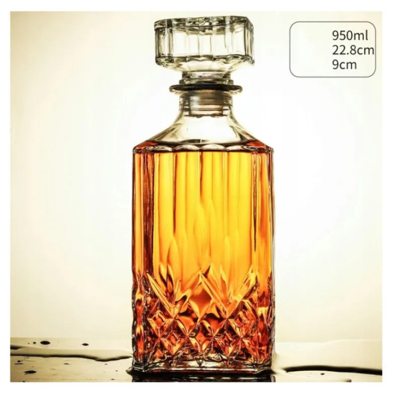 Zestaw do whisky karafka szklana 850 ml + 6 grubych szklanek 280 ml