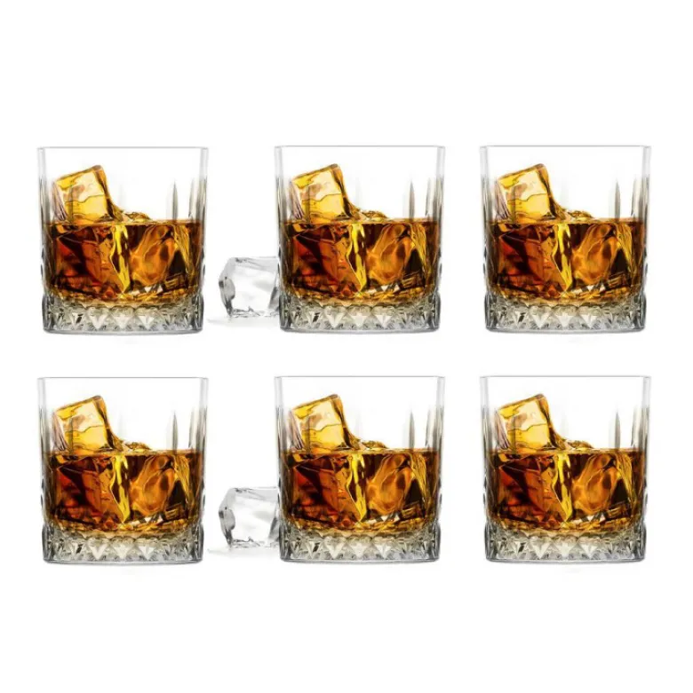 Zestaw do whisky karafka szklana 850 ml + 6 grubych szklanek 280 ml