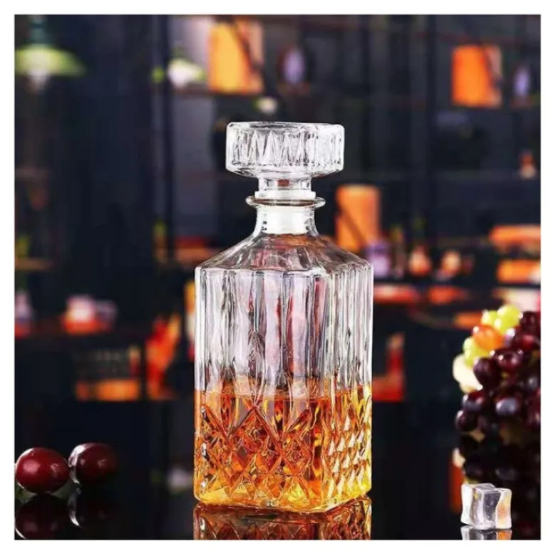 Zestaw do whisky karafka szklana 850 ml + 6 grubych szklanek 280 ml