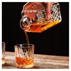 Zestaw do whisky karafka szklana 850 ml + 6 grubych szklanek 280 ml