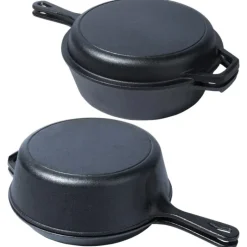 Zestaw żeliwny garnek 3.5L z patelnia 24cm z linii CAST LINE indukcje gaz ognisko Vilde