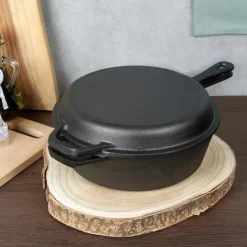 Zestaw żeliwny garnek 3.5L z patelnia 24cm z linii CAST LINE indukcje gaz ognisko Vilde