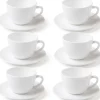 Zestaw 6 filiżanek 170 ml ze spodkami GierekHoff Lumiere dla 6 osób białe GH 1245