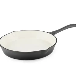 Zestaw garnków 20/22/24 cm i patelnia 25 cm żeliwne emaliowane GierekHoff Żeliwna Tradycja ciężkie szare GH 6021