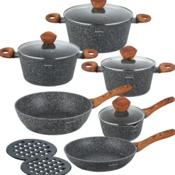 Zestaw garnków granitowych na indukcję Klausberg KB 7242 ze sztućcami Amefa Scandinave