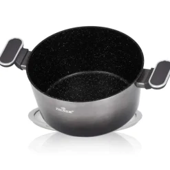 Zestaw garnków marmurkowych z przyborami 10 elementowy Gray Black Kiwi Zilner ZL 8595