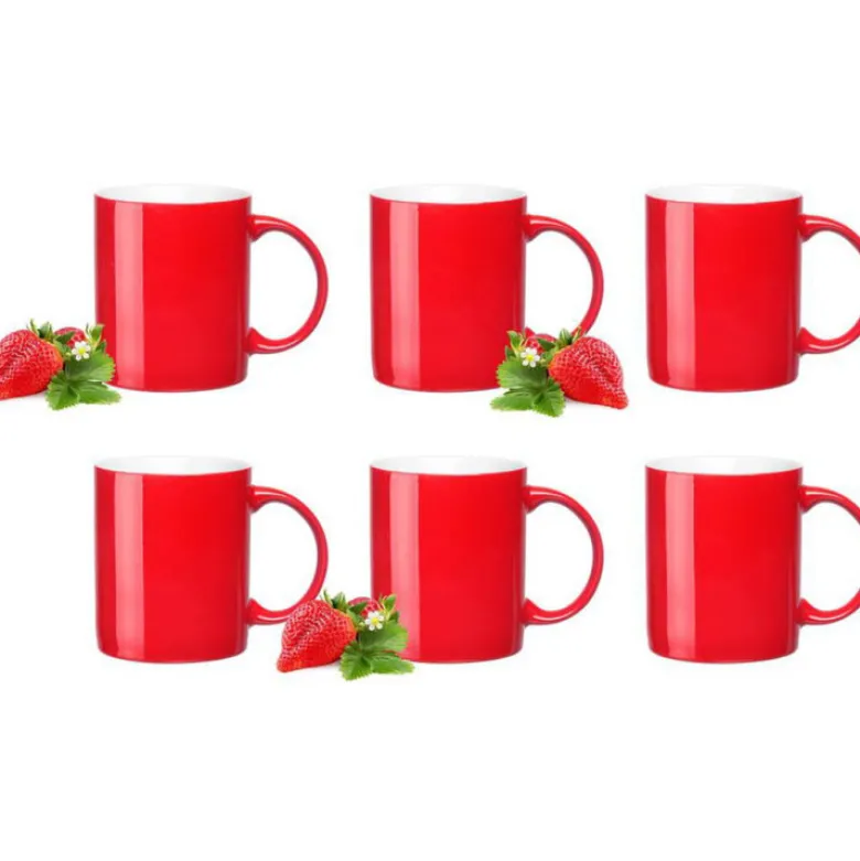 Zestaw 6 kubków czerwonych Glasmark Rita 300 ml