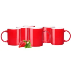 Zestaw 6 kubków czerwonych Glasmark Rita 300 ml