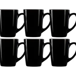 Zestaw 6 kubków szklanych czarnych Glasmark Ala 300 ml