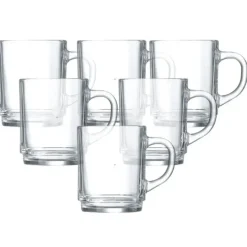 Zestaw 6 kubków sztaplowanych szkło Empilable Luminarc 250 ml szklanki bezbarwne