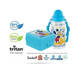 Zestaw śniadaniowy dla dzieci Myszka Mickey bidon pojemnik lunchbox do szkoły
