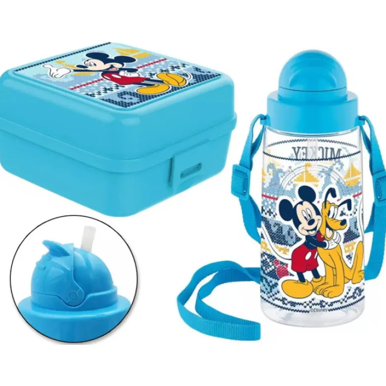 Zestaw śniadaniowy dla dzieci Myszka Mickey bidon pojemnik lunchbox do szkoły