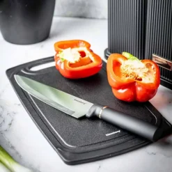 Zestaw noży i przyborów kuchennych w stojaku z deską do krojenia Klausberg KB 7835