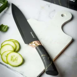 Zestaw noży kuchennych w bloku czarny marmur komplet 6 elementowy Klausberg KB 7768