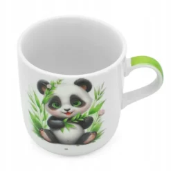 Zestaw obiadowy porcelana dla dzieci Bella Fiore 4 elementy Panda kubek talerzyk miseczka kieliszek na jajko