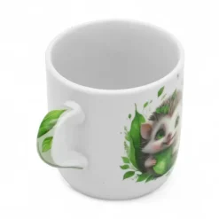Zestaw obiadowy porcelana dla dzieci Bella Fiore 4 elementy Jeżyk kubek talerzyk miseczka kieliszek na jajko
