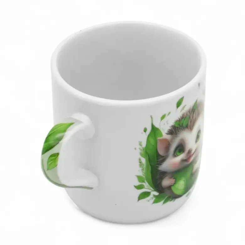 Zestaw obiadowy porcelana dla dzieci Bella Fiore 4 elementy Jeżyk kubek talerzyk miseczka kieliszek na jajko