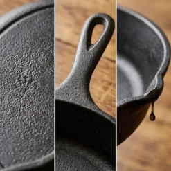 Zestaw 3 patelnie żeliwne 20/25/30 cm GierekHoff Żeliwna Tradycja ciężkie głębokie indukcja gaz ognisko grill GH 8002