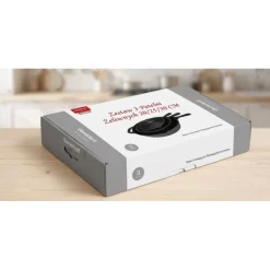 Zestaw 3 patelnie żeliwne 20/25/30 cm GierekHoff Żeliwna Tradycja ciężkie głębokie indukcja gaz ognisko grill GH 8002