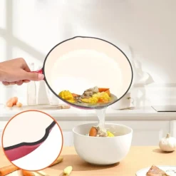 Zestaw 3 patelnie żeliwne emaliowane 20/25/30 cm GierekHoff Żeliwna Tradycja ciężkie głębokie indukcja gaz ognisko grill GH 6002
