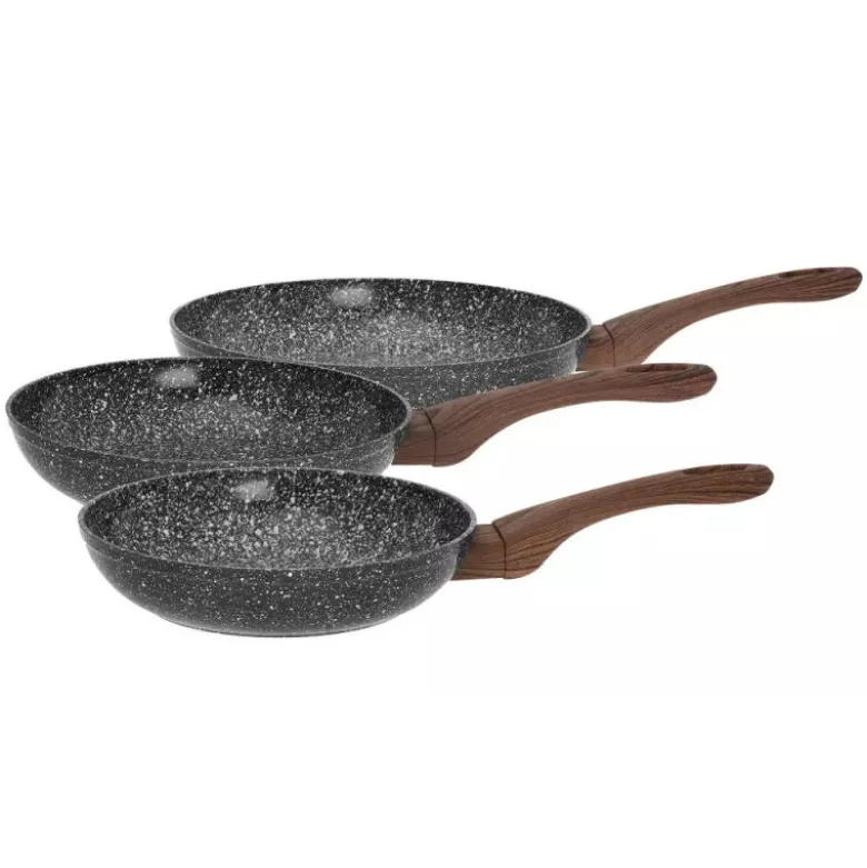 Zestaw 3 patelnie granitowe indukcja gaz 20/24/28 cm Kinghoff KH 1030