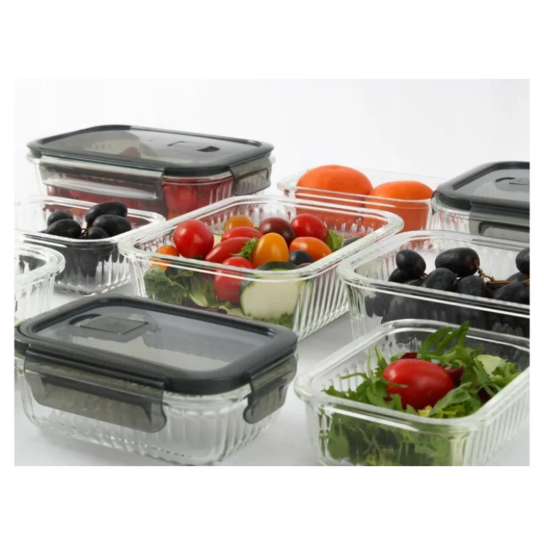 Zestaw 3 pojemników szklanych lunchbox MG Home Cucina 1500/1000/400 ml żaroodporne