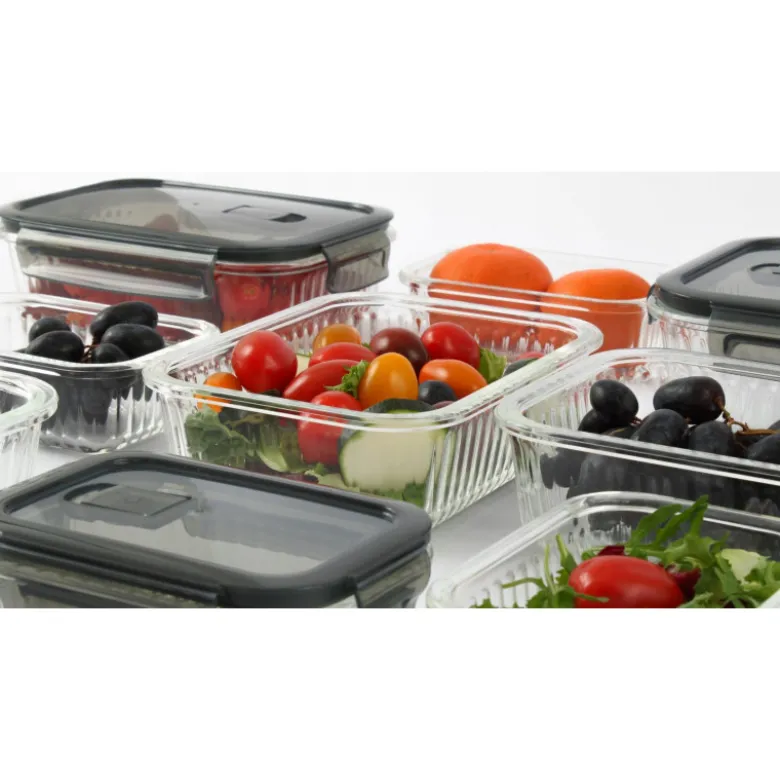 Zestaw 3 pojemników szklanych lunchbox MG Home Cucina 1500/1000/400 ml żaroodporne