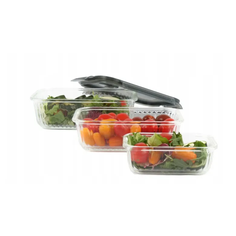 Zestaw 3 pojemników szklanych lunchbox MG Home Cucina 1500/1000/400 ml żaroodporne