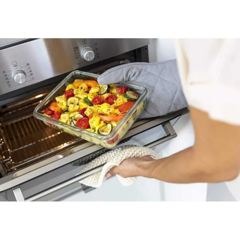 Zestaw 3 pojemników szklanych lunchbox MG Home Cucina 1500/1000/400 ml żaroodporne