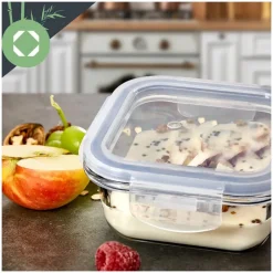 Zestaw 3 pojemników szklanych lunchbox MG Home Cucina 1200/800/300 ml żaroodporne