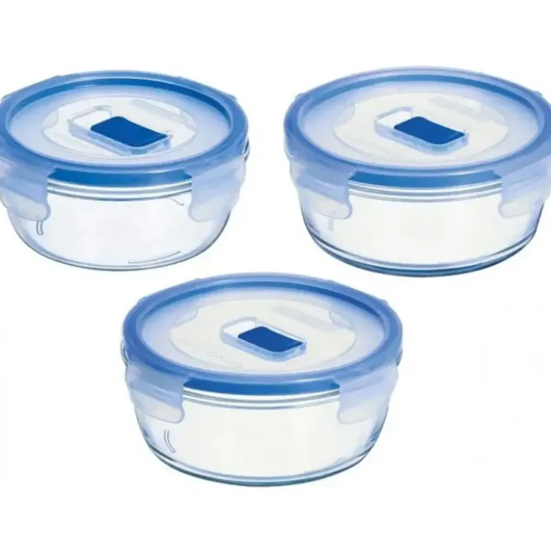 Zestaw 3 pojemników szklanych lunchbox Pure Box Active Luminarc 420/670/920 ml żaroodporne