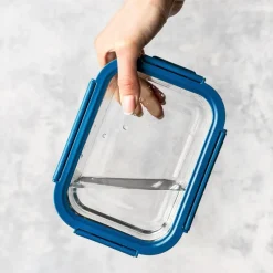 Zestaw 3 pojemników szklanych lunchbox GierekHoff Corio Glass żaroodporne hermetyczne prostokątne GH 1117