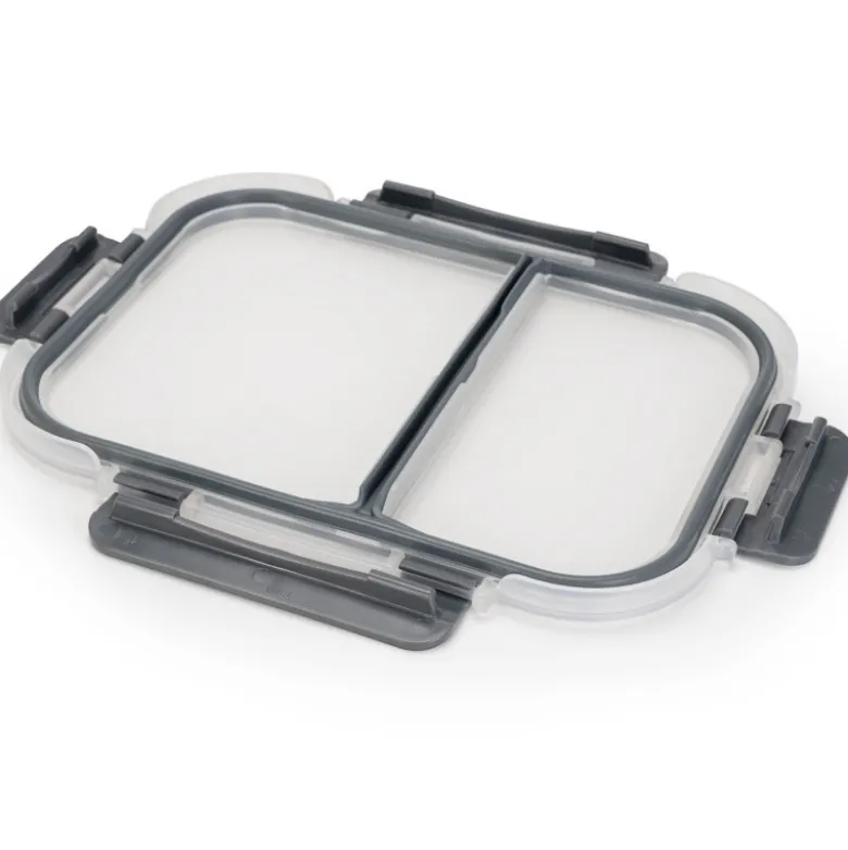 Zestaw 4 pojemników szklanych 1050 ml z przegrodą lunchbox GierekHoff Split 1104 żaroodporne hermetyczne dwukomorowe