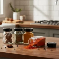 Zestaw 24 słoiczków 120 ml na przyprawy GierekHoff Flavor GH 1112 pojemniki z naklejkami i nabierakiem na prezent